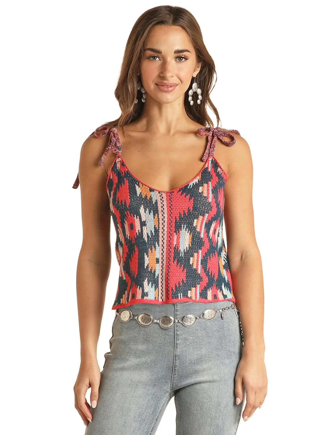 Panhandle Slim Womens Knitted Tank With Straps