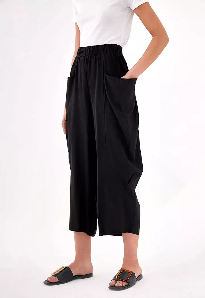 Patch Pocket Wide Leg Trouser