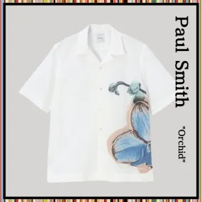 Paul Smith  |Flower Patterns Linen Plain Cotton Short Sleeves Shirts