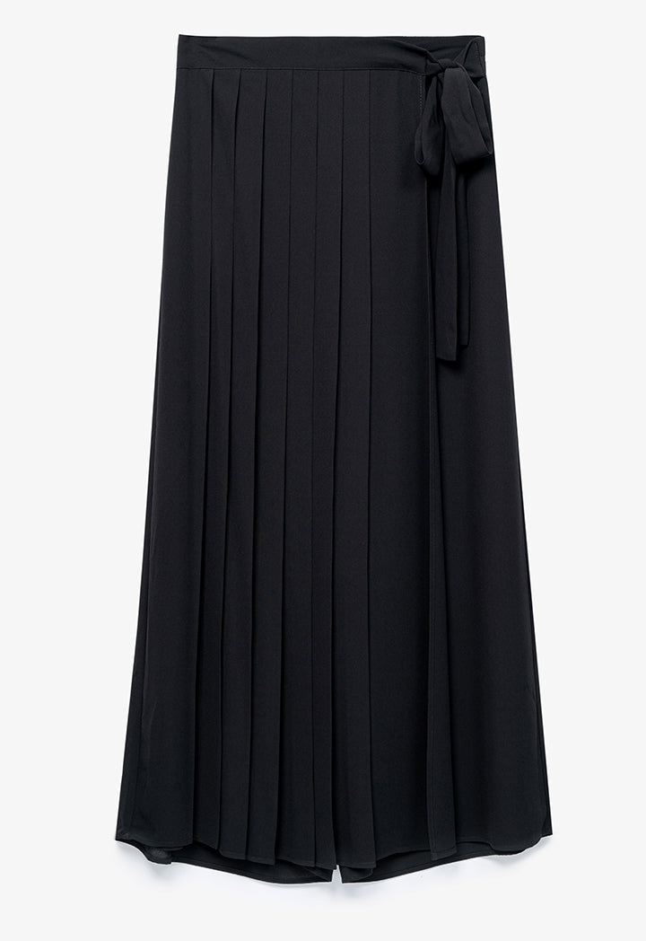 Pleated Wrap Solid Trouser