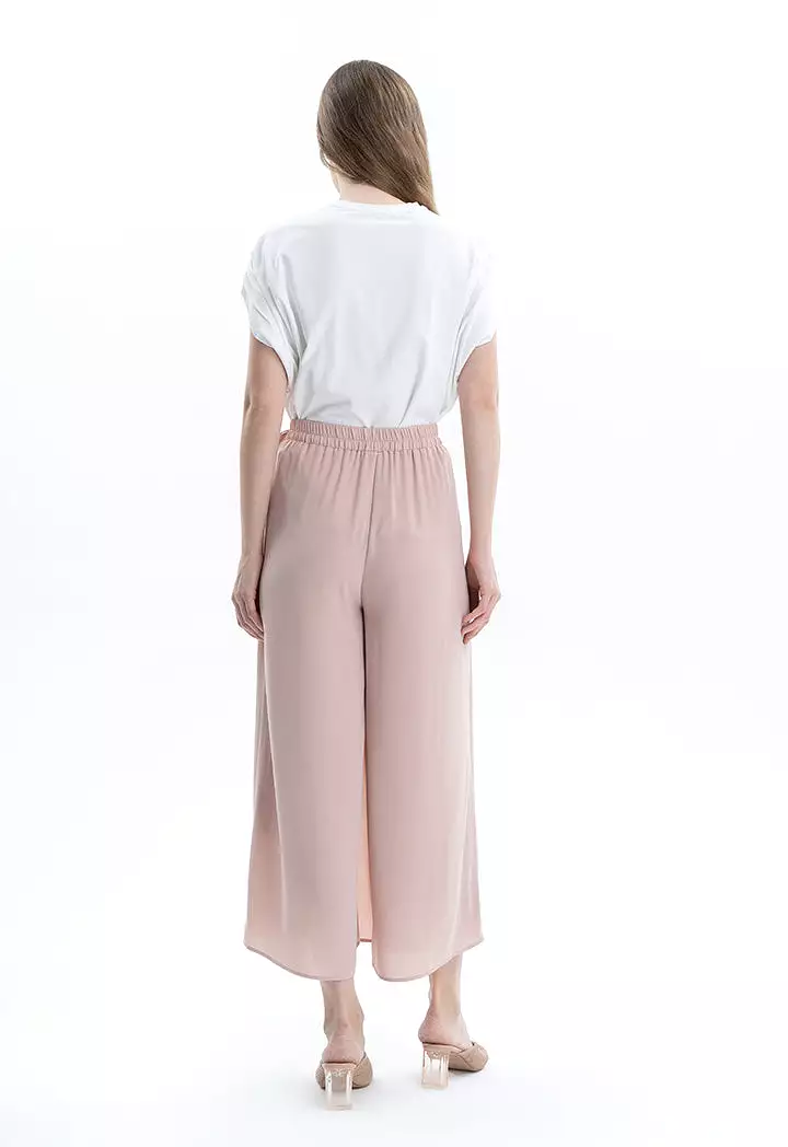 Pleated Wrap Solid Trouser