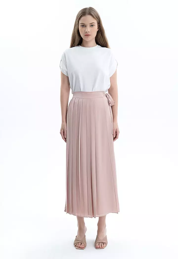 Pleated Wrap Solid Trouser