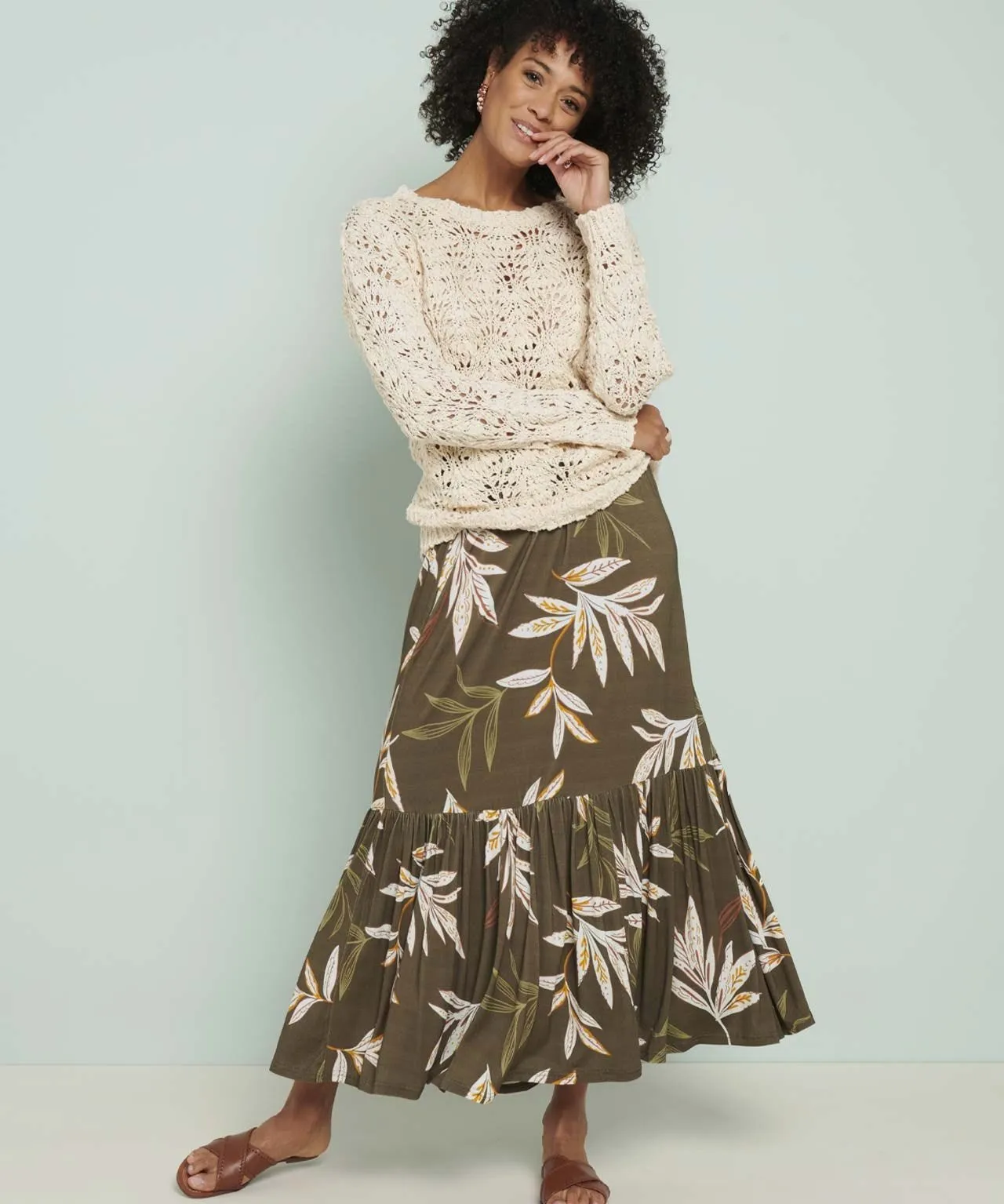 Print Jersey Skirt