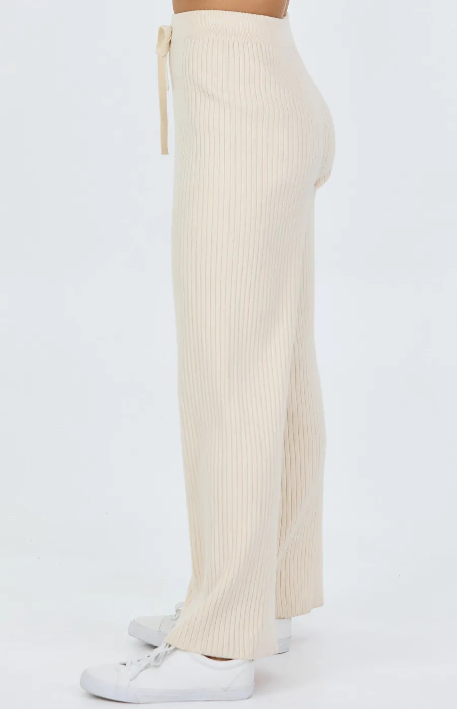 Ribbed Wide Leg Knit Pants (SKN389)