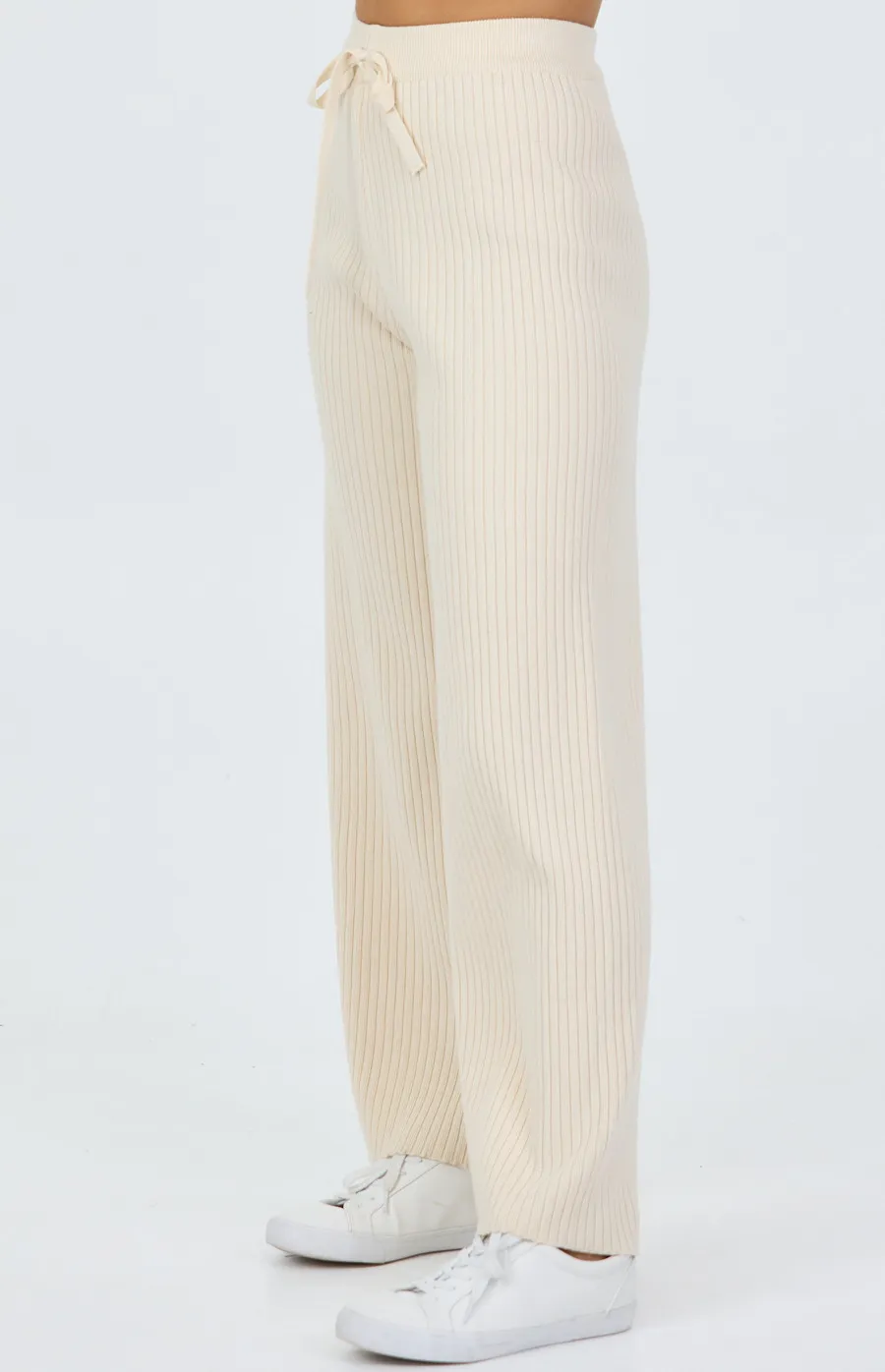 Ribbed Wide Leg Knit Pants (SKN389)