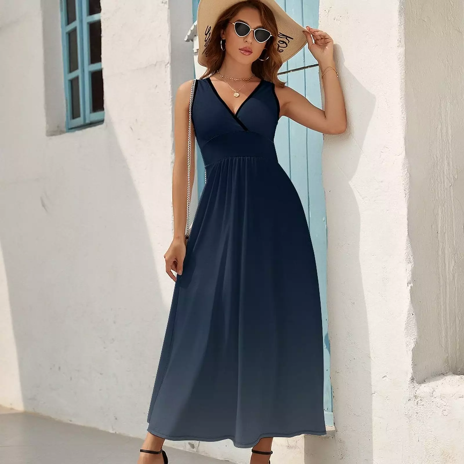 Sleeveless Long Dress (NZ028) Sleeveless dress