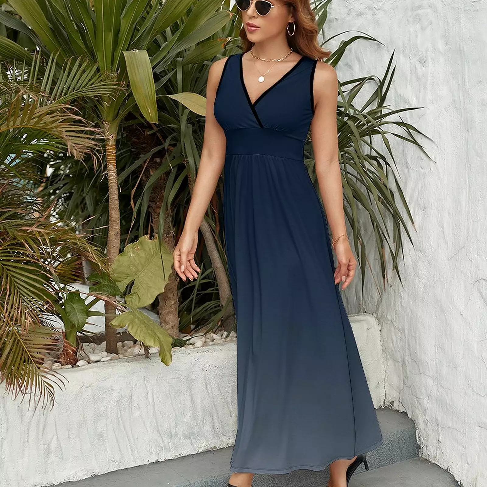 Sleeveless Long Dress (NZ028) Sleeveless dress