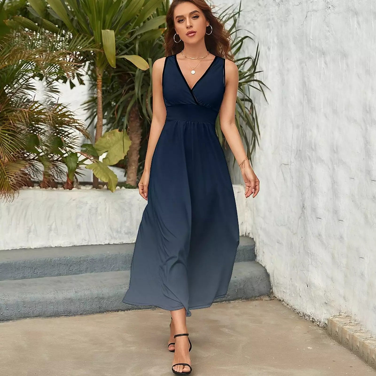 Sleeveless Long Dress (NZ028) Sleeveless dress