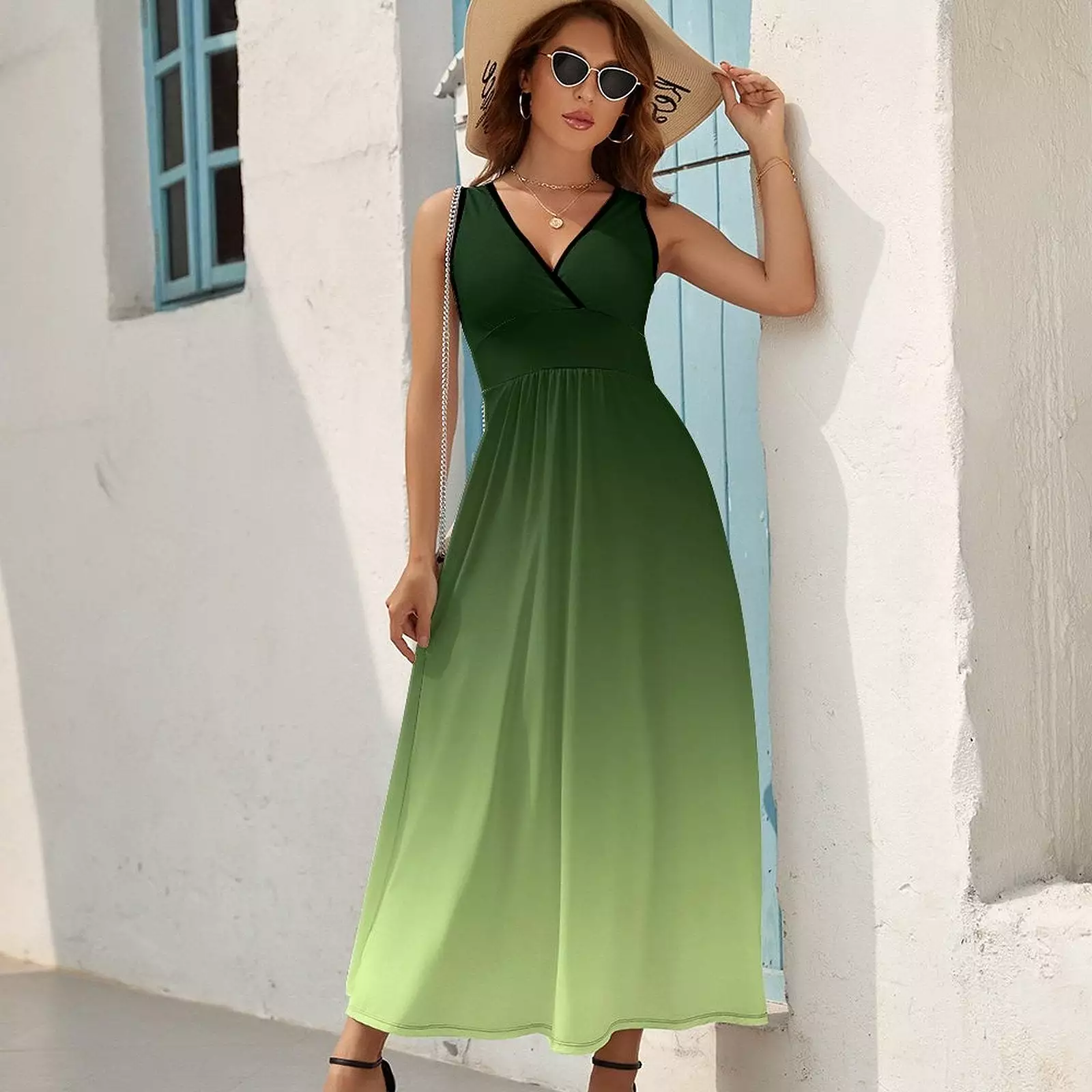 Sleeveless Long Dress (NZ028) Sleeveless dress