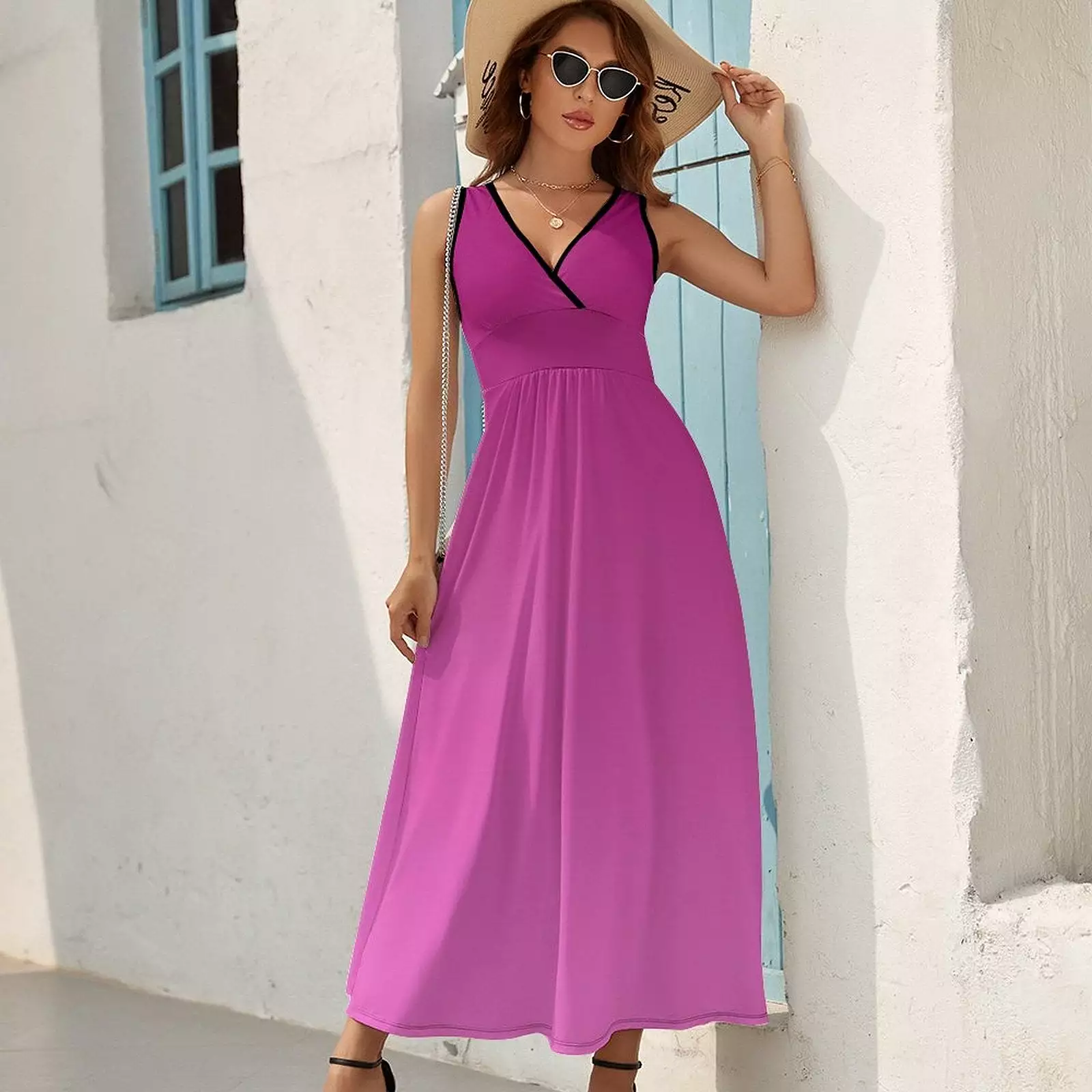 Sleeveless Long Dress (NZ028) Sleeveless dress