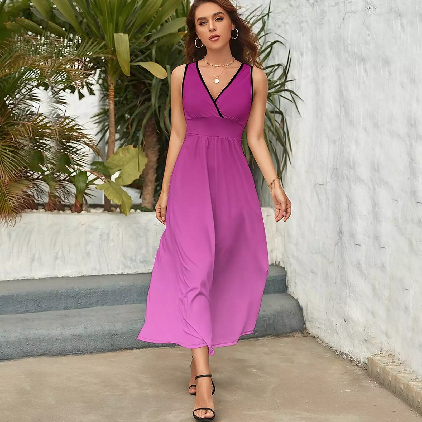 Sleeveless Long Dress (NZ028) Sleeveless dress