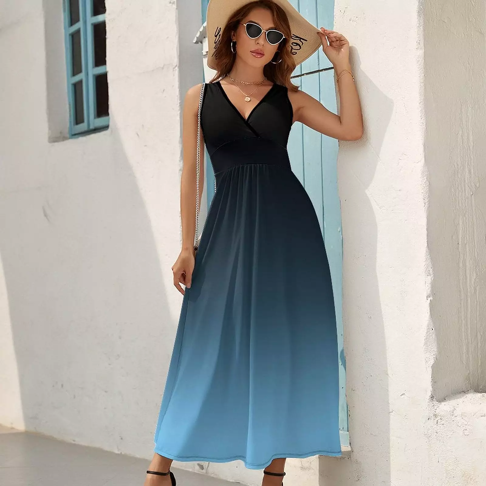 Sleeveless Long Dress (NZ028) Sleeveless dress