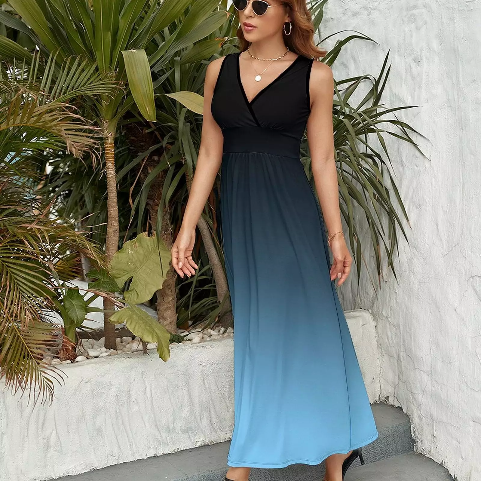 Sleeveless Long Dress (NZ028) Sleeveless dress