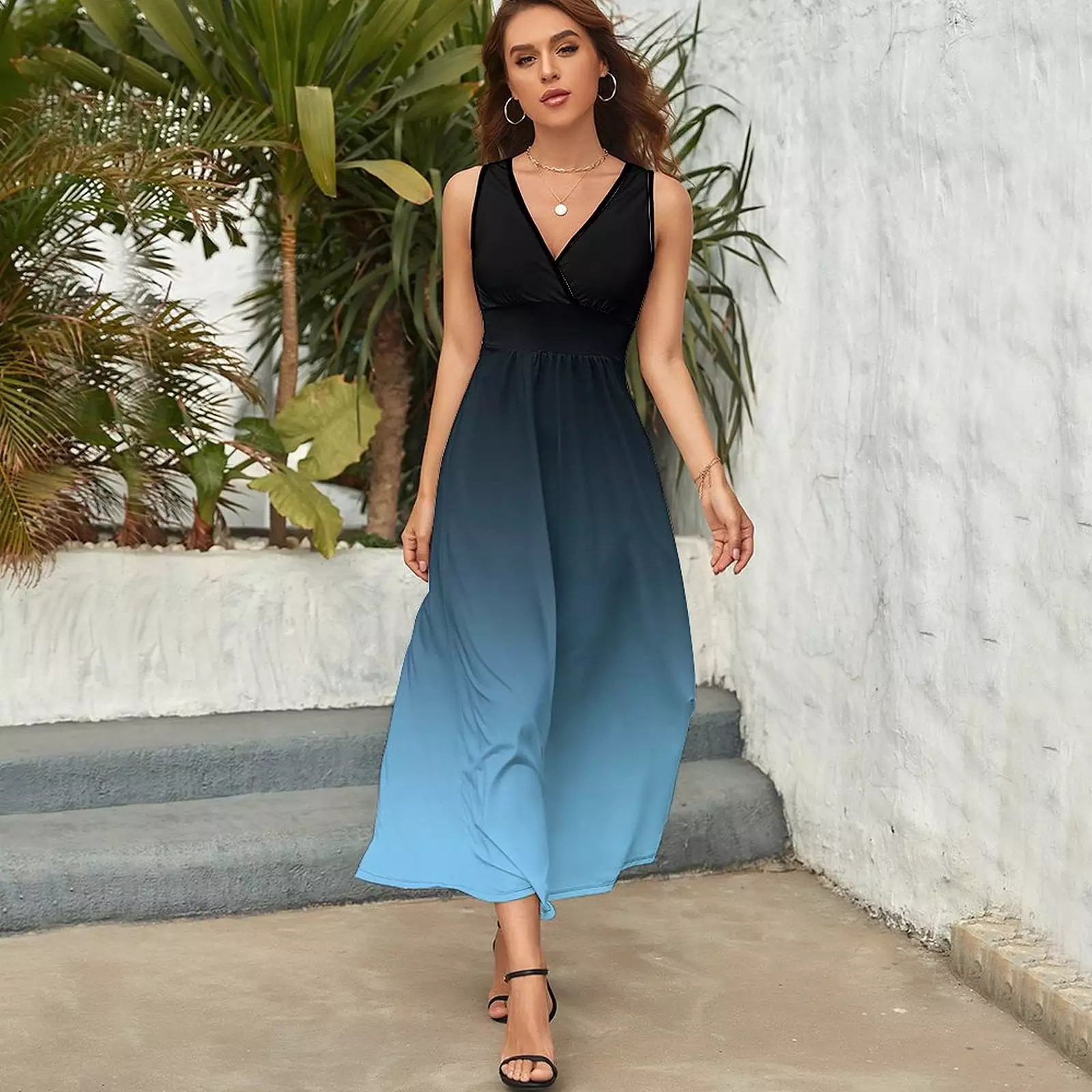 Sleeveless Long Dress (NZ028) Sleeveless dress