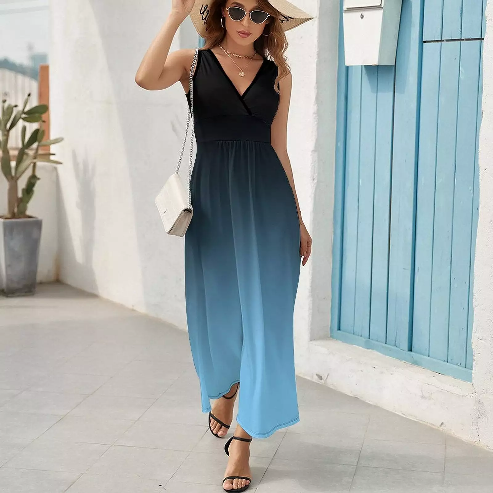 Sleeveless Long Dress (NZ028) Sleeveless dress