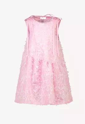 Sleeveless Lurex Tulle Embellish Girls Dress