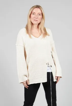 Soft V Neck Knit in White