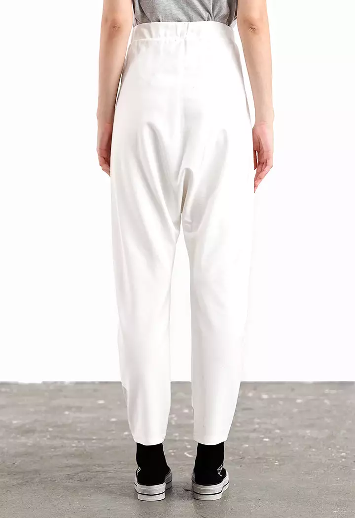 Solid Hi-Rise Tapered Leg Trouser