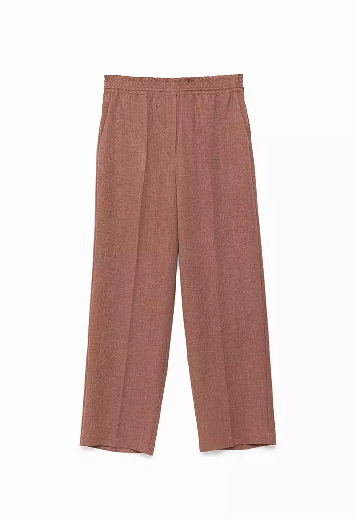 Solid Trouser With Elastic Waist