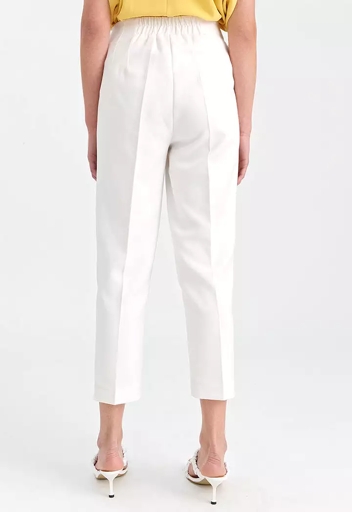 Solid Trouser With Pleats At Waist