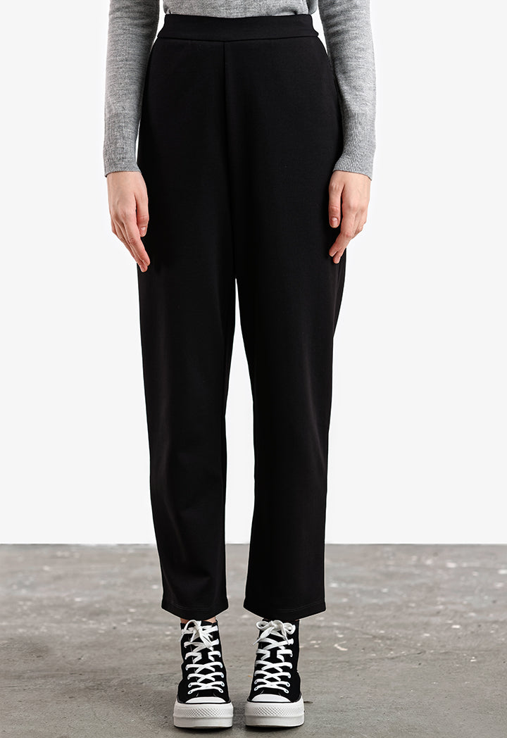 Solid Wrap Pullover Straight Leg Trouser