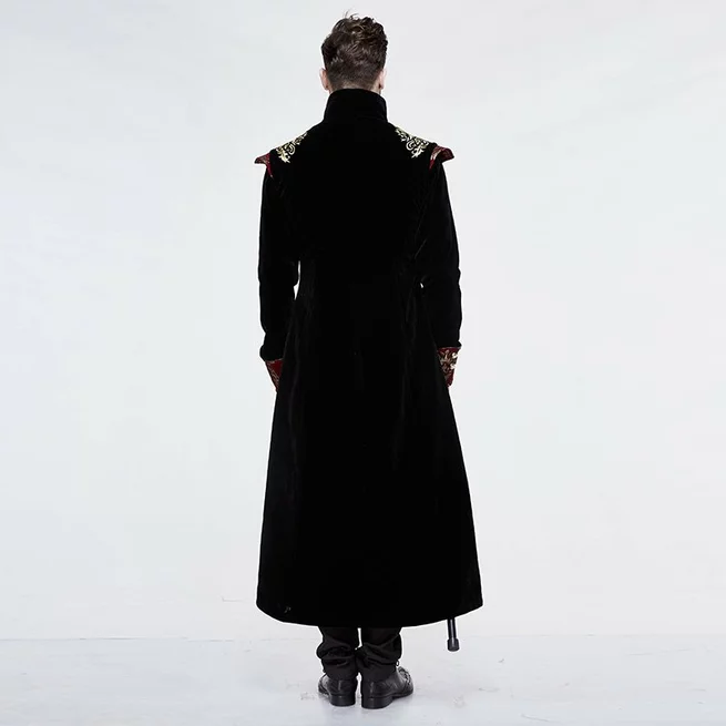 Steampunk Men's Color Block Brocade Coat