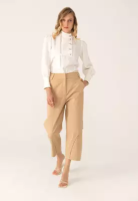 Straight Fit Flap Solid Trouser