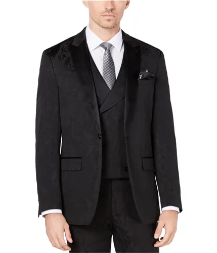 Tallia Mens Black Bird One Button Blazer Jacket