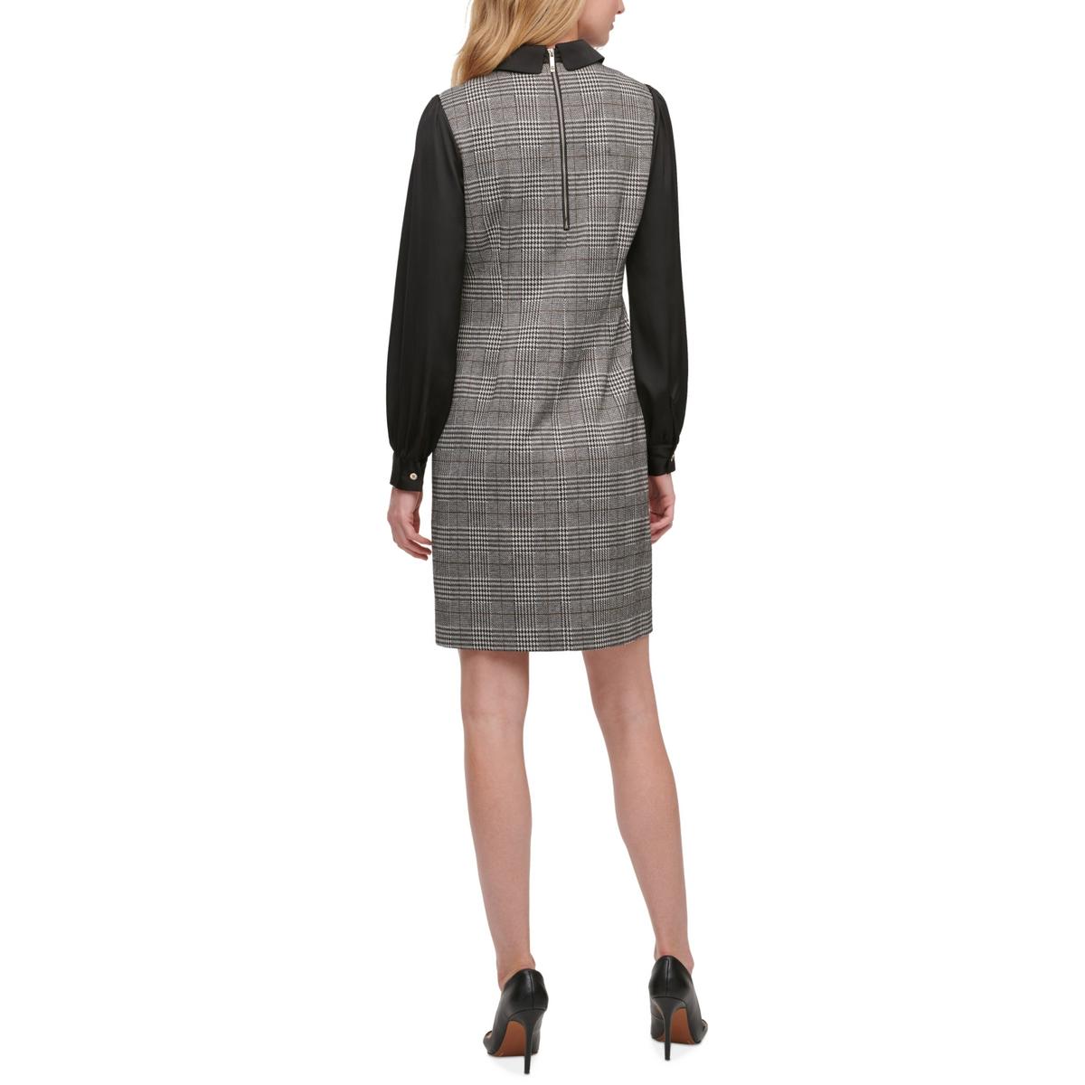 Tommy Hilfiger Womens Plaid Work Midi Dress