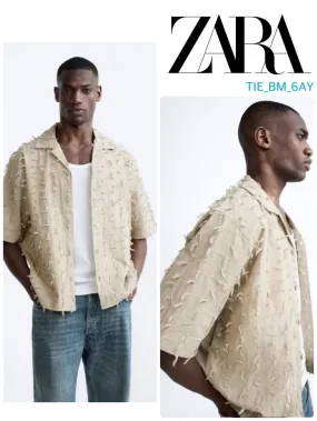 ZARA  |Cotton Short Sleeves Shirts